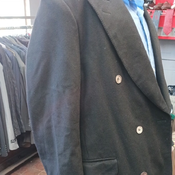 Canali Black Double-Breasted Trench Coat - Picture 3 of 11